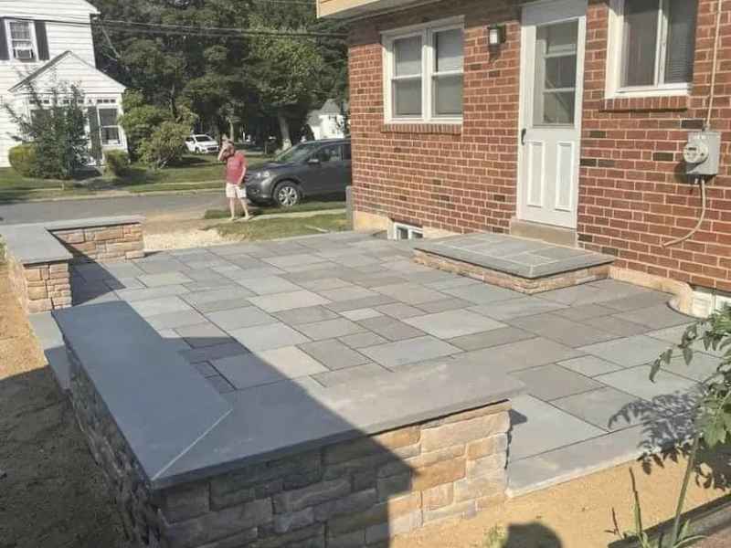 Stone and concrete border work